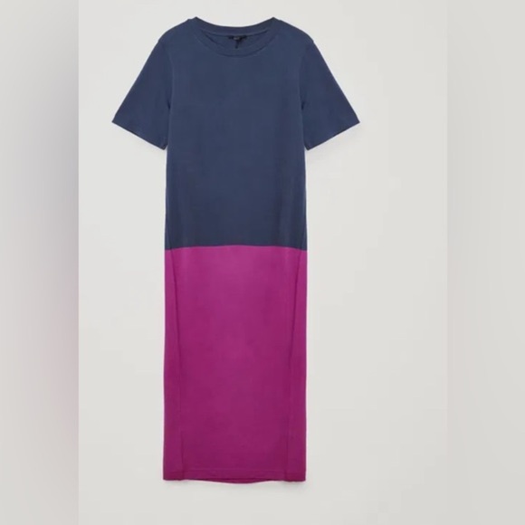 COS 100% Organic Cotton Color block dress size M - Picture 1 of 6